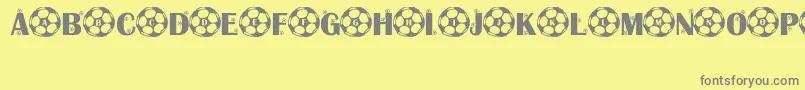 KickOff-Schriftart – Graue Schriften auf gelbem Hintergrund