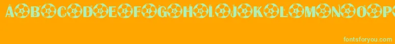 KickOff Font – Green Fonts on Orange Background