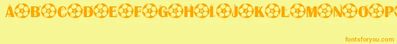 KickOff Font – Orange Fonts on Yellow Background