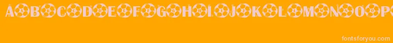 Czcionka KickOff – różowe czcionki na pomarańczowym tle