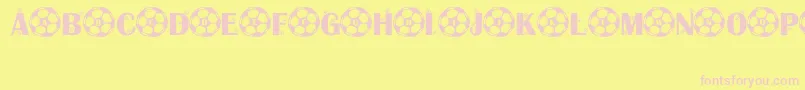 Czcionka KickOff – różowe czcionki na żółtym tle