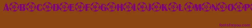 KickOff Font – Purple Fonts on Brown Background