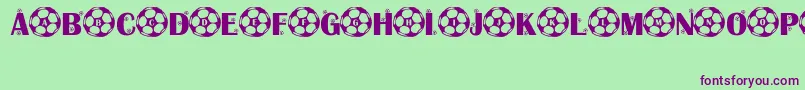 Czcionka KickOff – fioletowe czcionki na zielonym tle