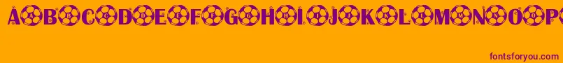 KickOff-Schriftart – Violette Schriften auf orangefarbenem Hintergrund
