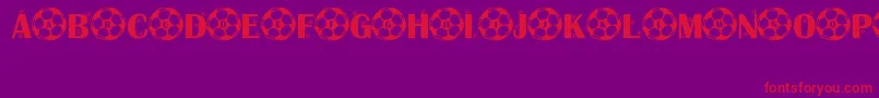 フォントKickOff – 紫の背景に赤い文字