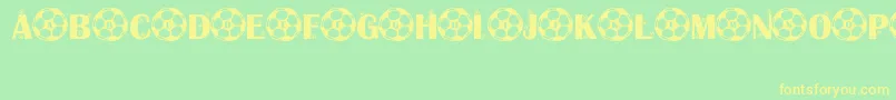 KickOff Font – Yellow Fonts on Green Background