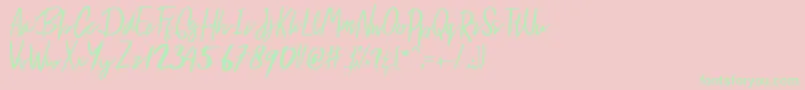 Arya Font – Green Fonts on Pink Background