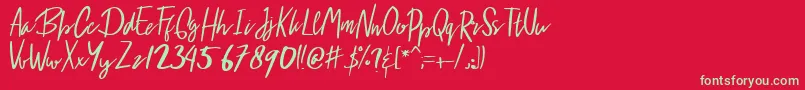 フォントArya – 赤い背景に緑の文字