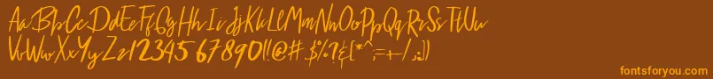 Arya Font – Orange Fonts on Brown Background