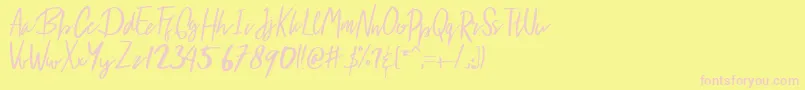 Шрифт Arya – розовые шрифты на жёлтом фоне