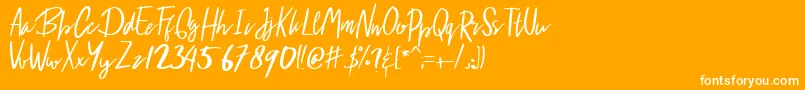 Arya Font – White Fonts on Orange Background