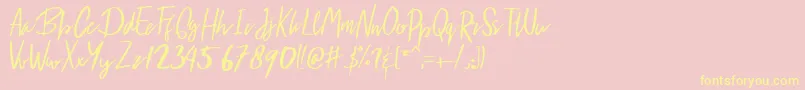 Arya Font – Yellow Fonts on Pink Background