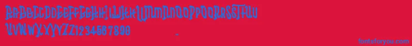 Asbak Font – Blue Fonts on Red Background