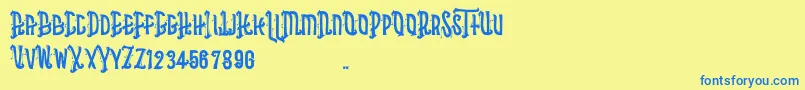 Asbak Font – Blue Fonts on Yellow Background
