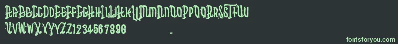 Asbak Font – Green Fonts on Black Background
