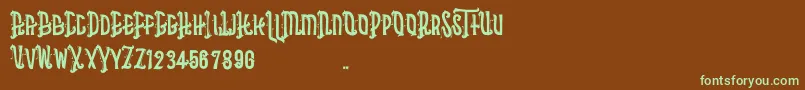 Asbak Font – Green Fonts on Brown Background