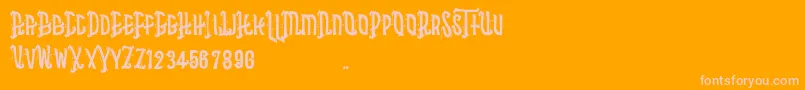 Asbak Font – Pink Fonts on Orange Background
