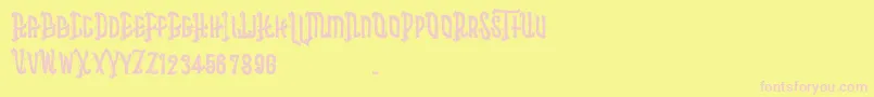 Asbak Font – Pink Fonts on Yellow Background