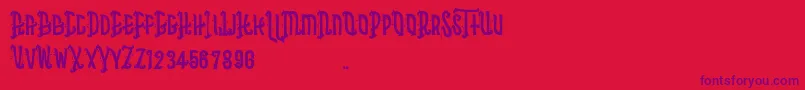 Asbak Font – Purple Fonts on Red Background