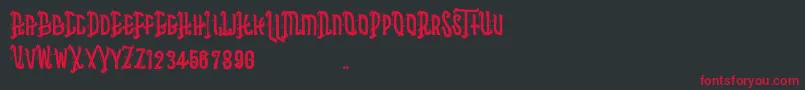 Asbak Font – Red Fonts on Black Background