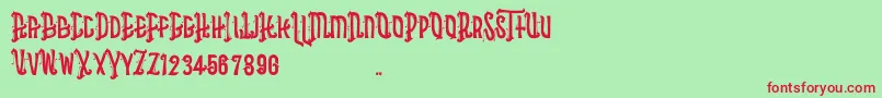 Asbak Font – Red Fonts on Green Background