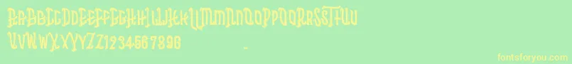 Asbak Font – Yellow Fonts on Green Background