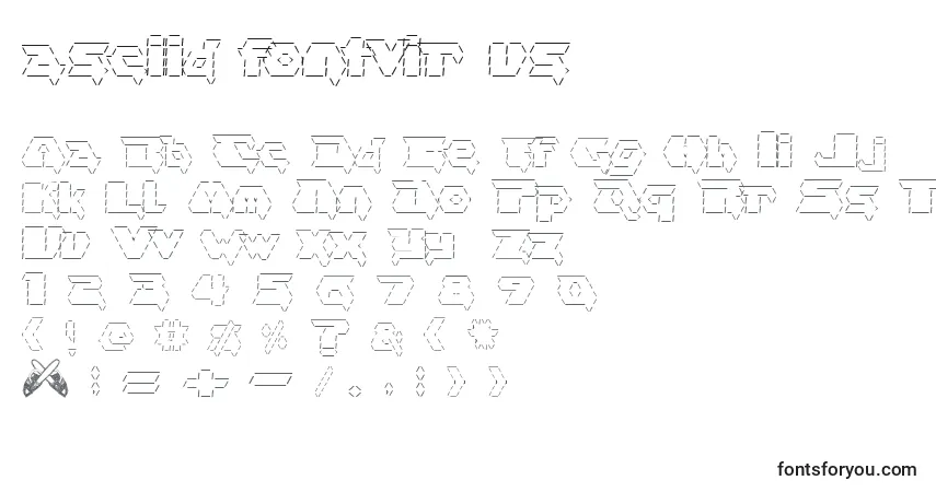 Asciid fontvir us-fontti – aakkoset, numerot, erikoismerkit