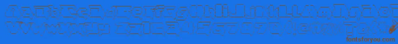 フォントasciid fontvir us – 茶色の文字が青い背景にあります。