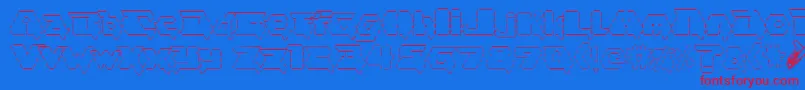 asciid fontvir us-Schriftart – Rote Schriften auf blauem Hintergrund