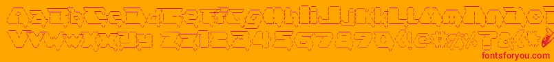 フォントasciid fontvir us – オレンジの背景に赤い文字