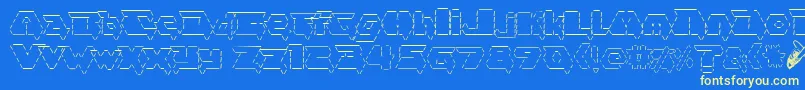 asciid fontvir us-Schriftart – Gelbe Schriften auf blauem Hintergrund