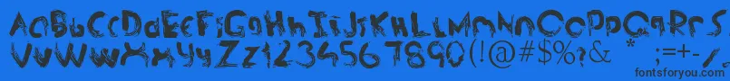 asdf Font – Black Fonts on Blue Background