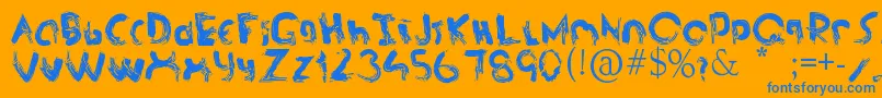 asdf Font – Blue Fonts on Orange Background