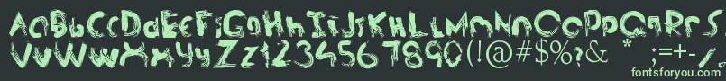 asdf Font – Green Fonts on Black Background