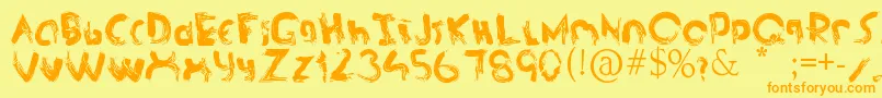 asdf Font – Orange Fonts on Yellow Background