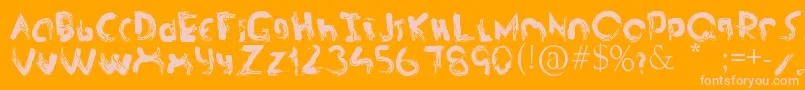 asdf-Schriftart – Rosa Schriften auf orangefarbenem Hintergrund