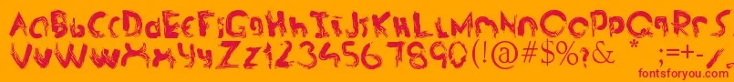 フォントasdf – オレンジの背景に赤い文字