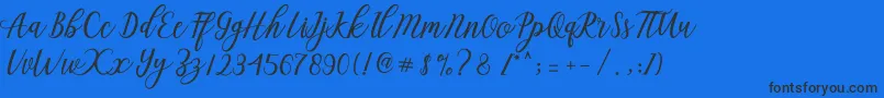 Aseline Script Font – Black Fonts on Blue Background
