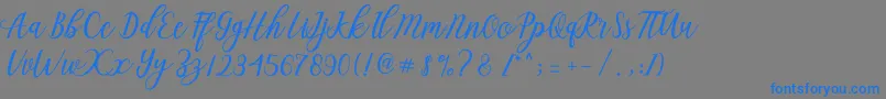 Czcionka Aseline Script – niebieskie czcionki na szarym tle
