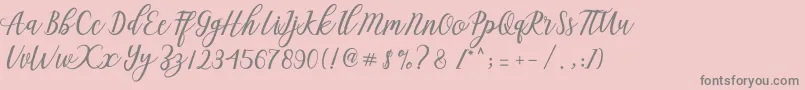 Aseline Script Font – Gray Fonts on Pink Background