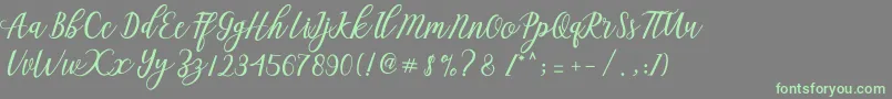 Czcionka Aseline Script – zielone czcionki na szarym tle