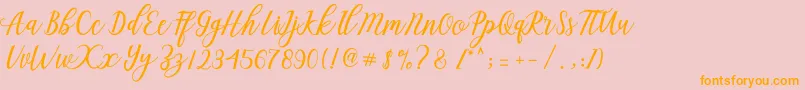 Aseline Script Font – Orange Fonts on Pink Background