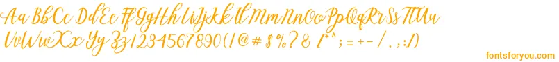 Aseline Script Font – Orange Fonts on White Background