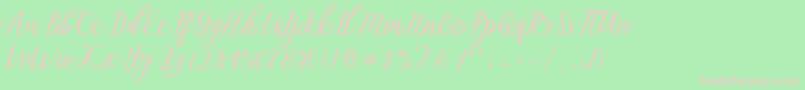Aseline Script-Schriftart – Rosa Schriften auf grünem Hintergrund