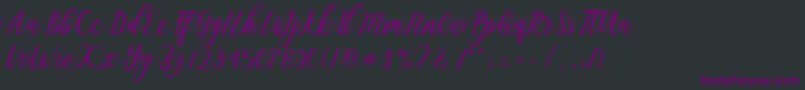 Aseline Script Font – Purple Fonts on Black Background