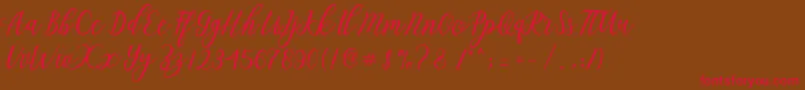 Aseline Script Font – Red Fonts on Brown Background
