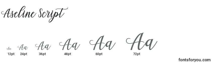 Aseline Script Font Sizes