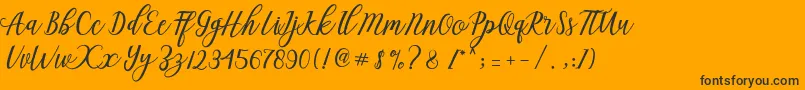 Aseline Script Font – Black Fonts on Orange Background