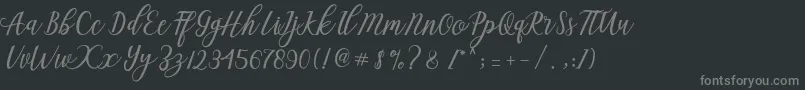 フォントAseline Script – 黒い背景に灰色の文字