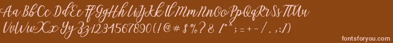 Aseline Script Font – Pink Fonts on Brown Background